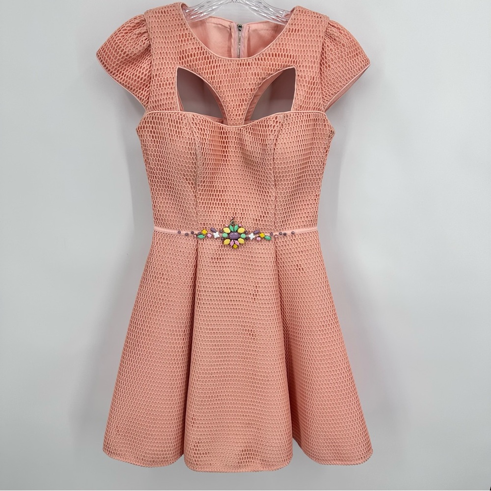MacDuggal Mini Dress Peach Size 6